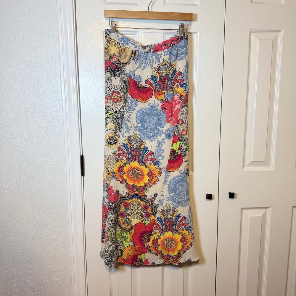 NEW Chicos Patchwork Floral Maxi Skirt Multicolor Pink Paisley Skirt Chicos 3 XL - Picture 2 of 13